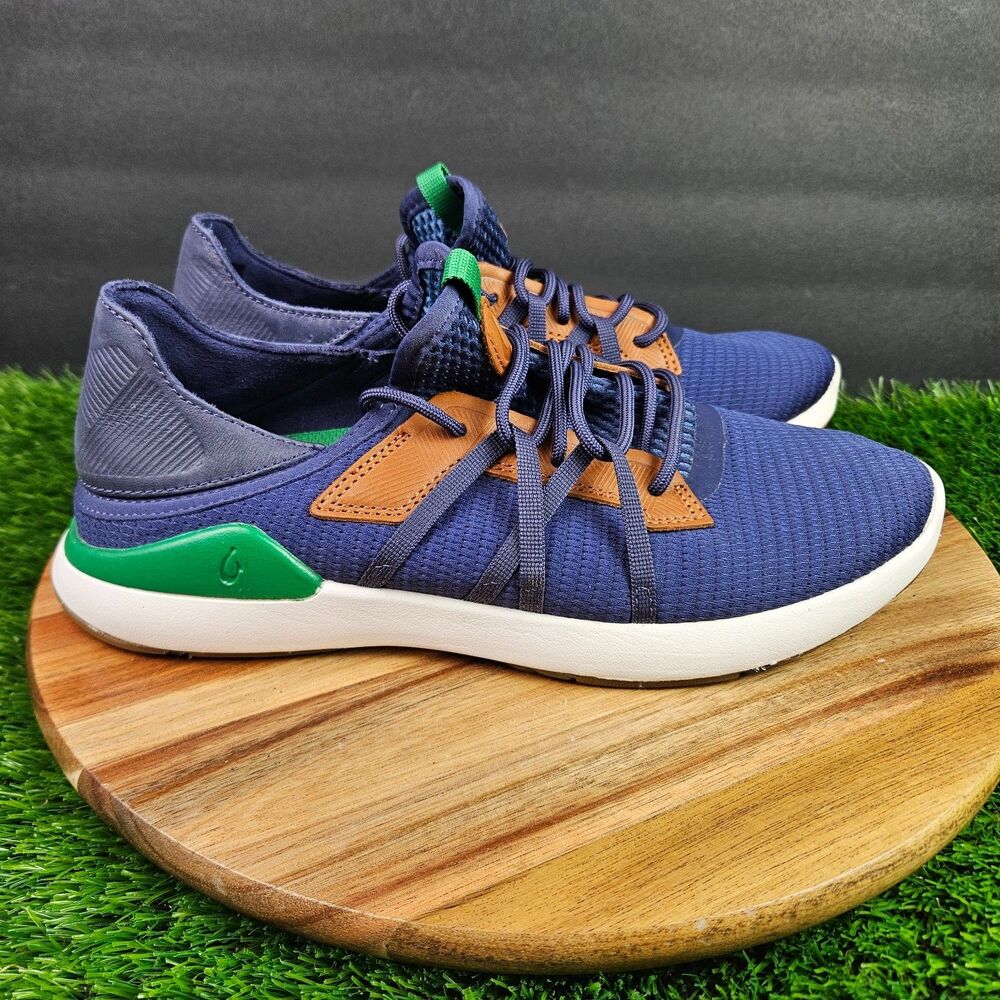 Olukai Mio Li Shoes Mens Size 9 Blue Casual Lace Up Comfort Mesh Sneakers